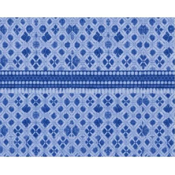 Fleece Geometric Double Polar Warm Bedsheet with 2 Pillow Cover (Blue)
