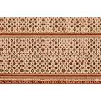 Fleece Geometric Double Polar Warm Bedsheet with 2 Pillow Cover (Orange)
