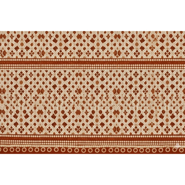 Fleece Geometric Double Polar Warm Bedsheet with 2 Pillow Cover (Orange)