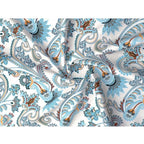 Cotton Blend Floral Printed Double Bedsheet with 2 Pillow Covers (White)