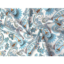 Cotton Blend Floral Printed Double Bedsheet with 2 Pillow Covers (White)