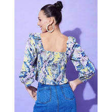 Women's Polyester Floral Long Sleeves Top (Multicolor)