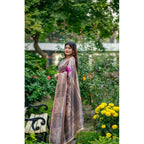 Women's Faux_Tussar Geometric_Print Saree With Unstitched Blouse 5.5Mtr (Purple)