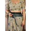 Women's Faux Linen Floral Print Ready to wear Saree With Unstitched Blouse 5.5Mtr (LightBeige)