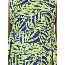 Generic Girl's Polyester Crepe & Net Printed Sleeveless Dress (Yellow-Blue)