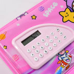 Multi-Functional Space Theme Pencil Box with Built-in Calculator (1 Pc)