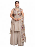 Elegant Floral Embroidered Kurta Set with Dupatta