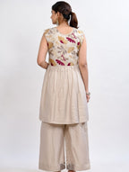 Elegant Floral Embroidered Kurta Set with Dupatta