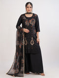 Midnight Bloom – Elegant Black Embroidered Kurta Set
