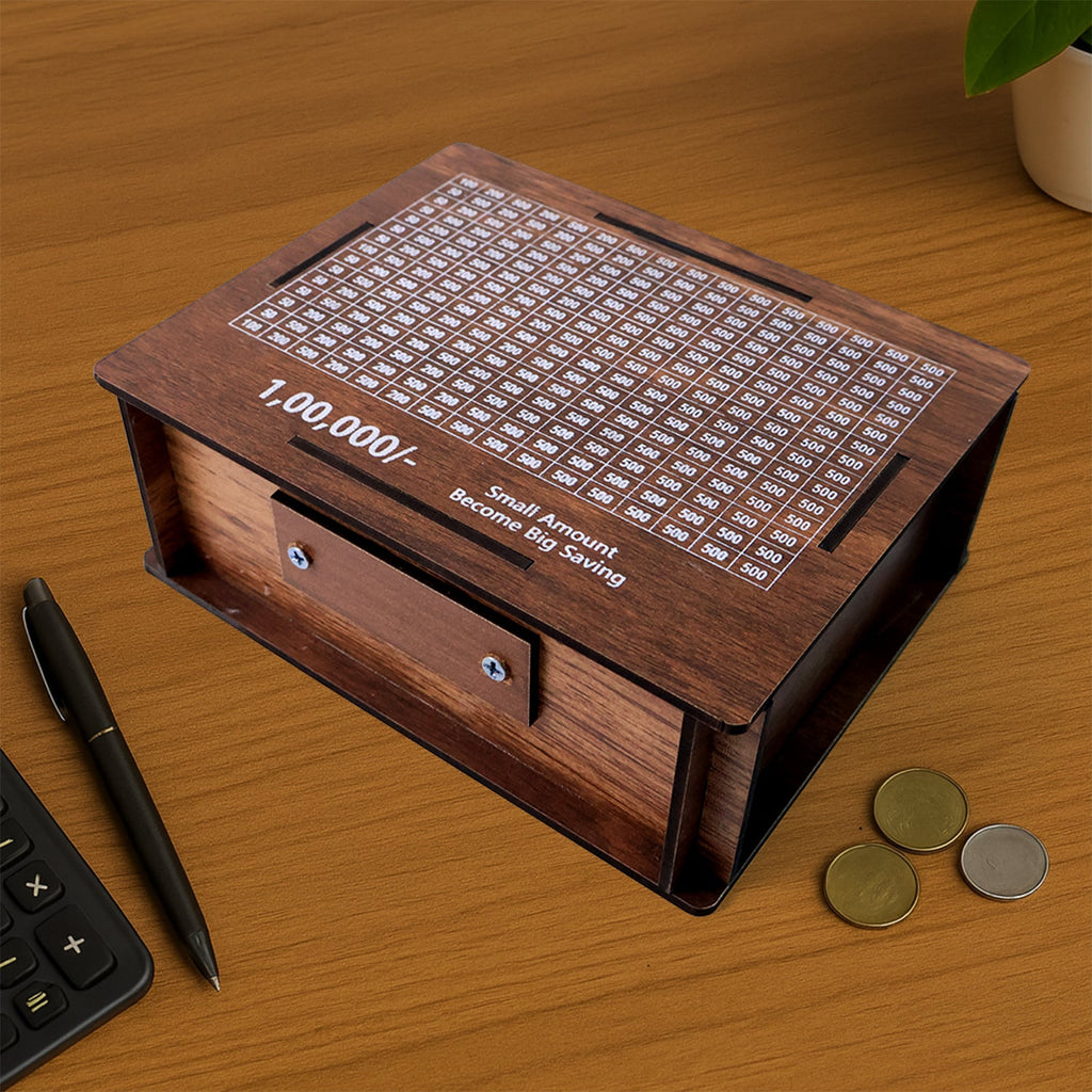 Wooden Money / Piggy Bank, Money Box (1 Pc / Pen Not Included)